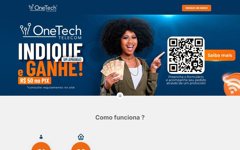Site do projeto OneTech Indique e Ganhe