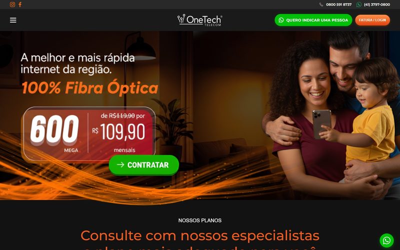 Site do projeto OneTech Telecom