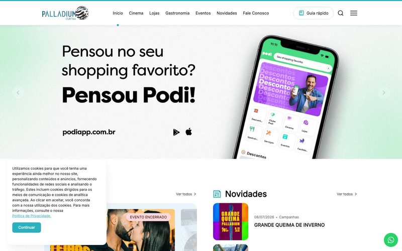 Site do projeto Palladium Curitiba